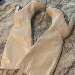 Leather Marc Fisher GoGo White knee high Boots SZ9